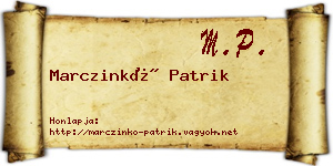 Marczinkó Patrik névjegykártya